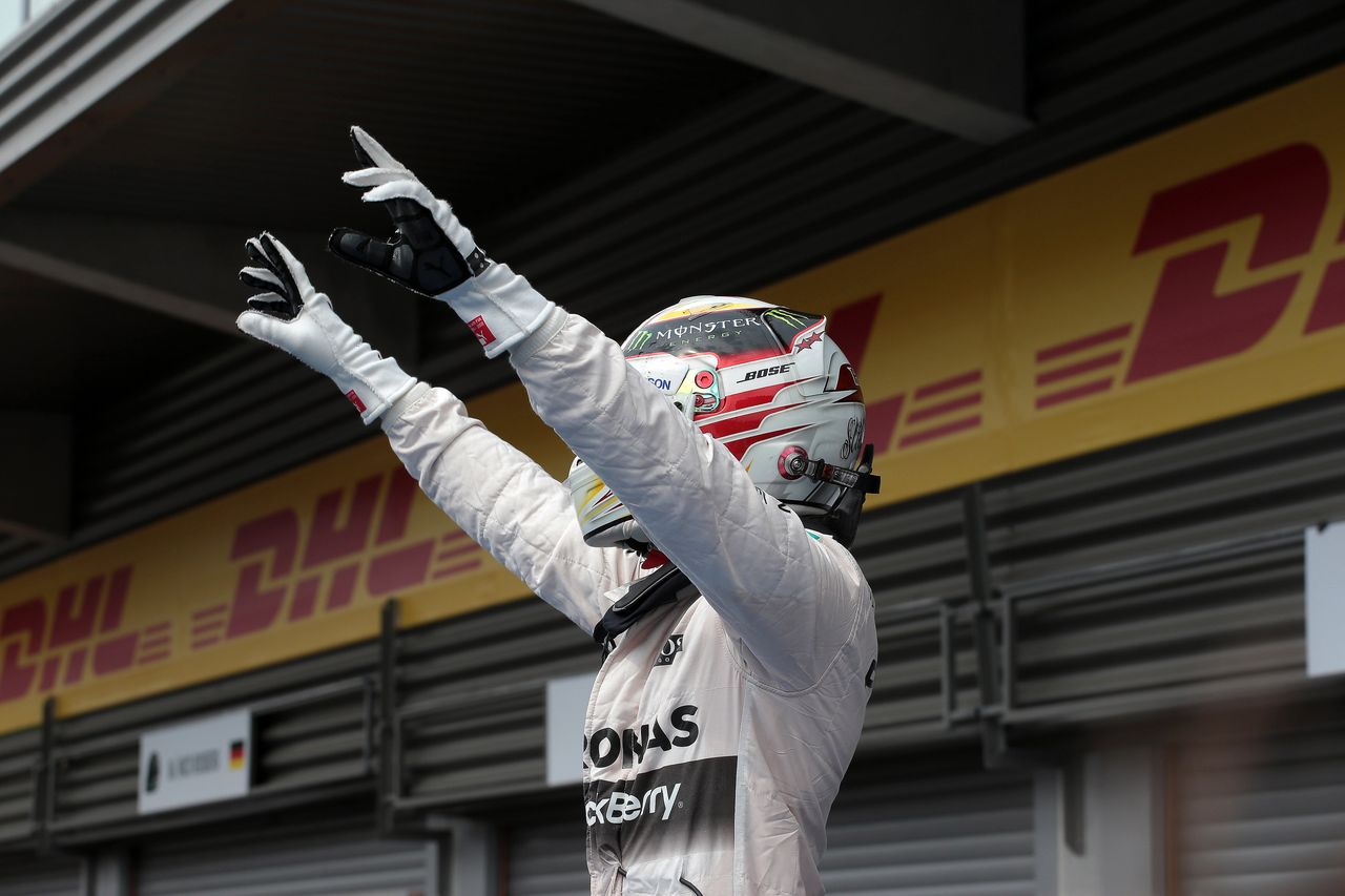 GP BELGIO, 23.08.2015 - Gara, Lewis Hamilton (GBR) Mercedes AMG F1 W06 vincitore