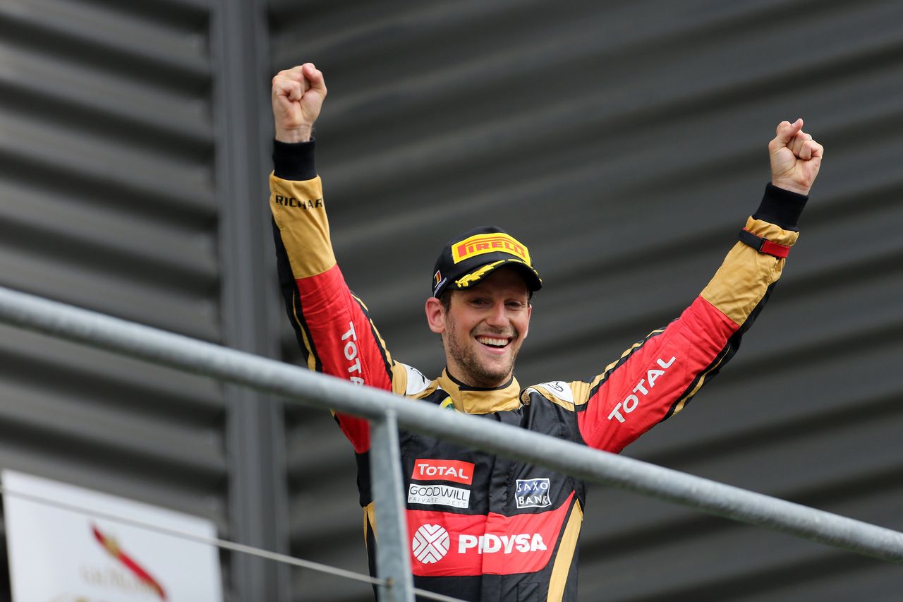 GP BELGIO, 23.08.2015 - Gara, terzo Romain Grosjean (FRA) Lotus F1 Team E23