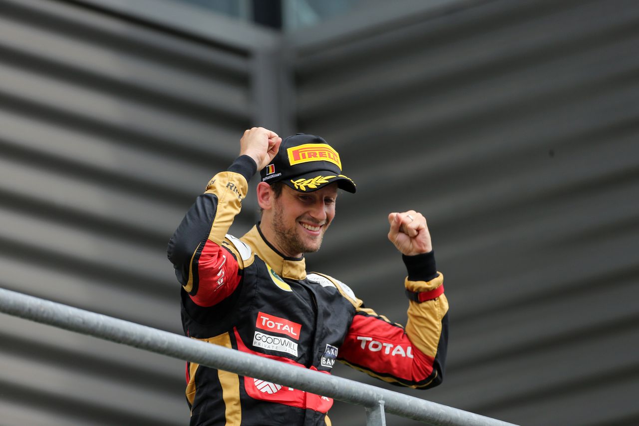 GP BELGIO, 23.08.2015 - Gara, terzo Romain Grosjean (FRA) Lotus F1 Team E23