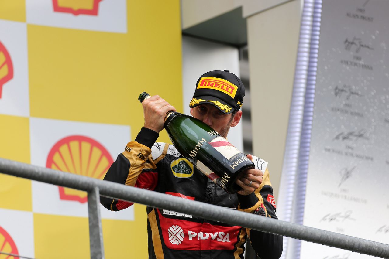 GP BELGIO, 23.08.2015 - Gara, terzo Romain Grosjean (FRA) Lotus F1 Team E23