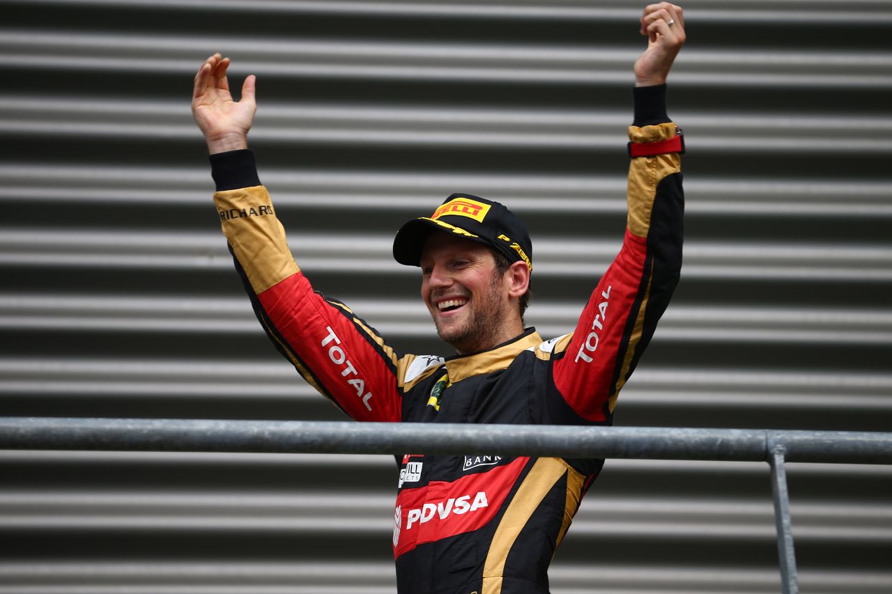 GP BELGIO, 23.08.2015 - Gara, terzo Romain Grosjean (FRA) Lotus F1 Team E23