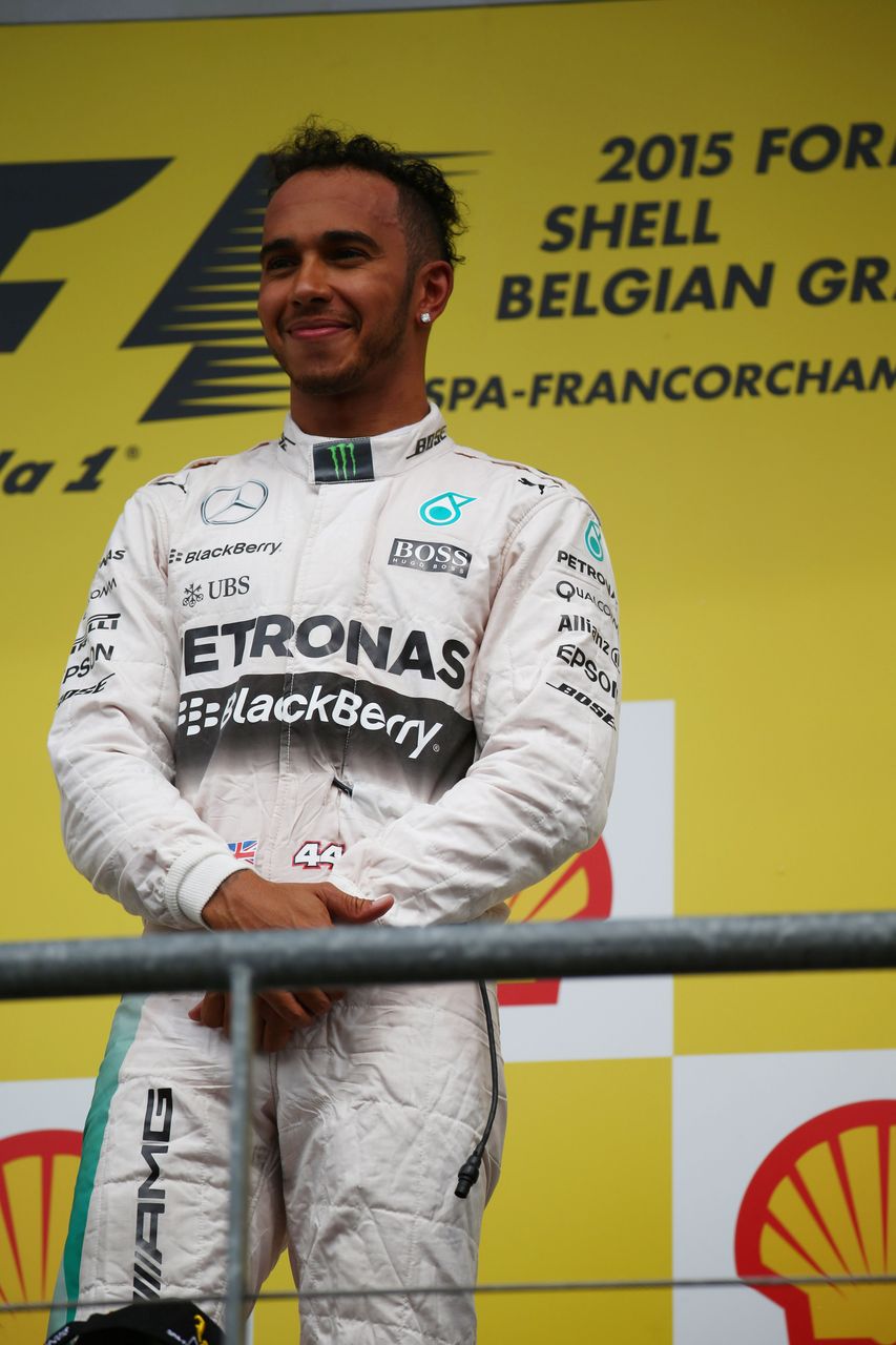 GP BELGIO, 23.08.2015 - Gara, 1st position Lewis Hamilton (GBR) Mercedes AMG F1 W06