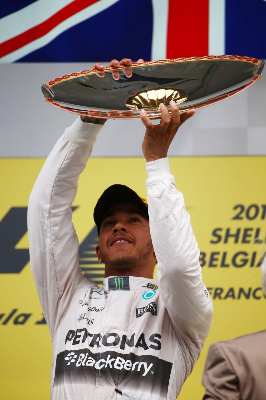 GP BELGIO, 23.08.2015 - Gara, 1st position Lewis Hamilton (GBR) Mercedes AMG F1 W06