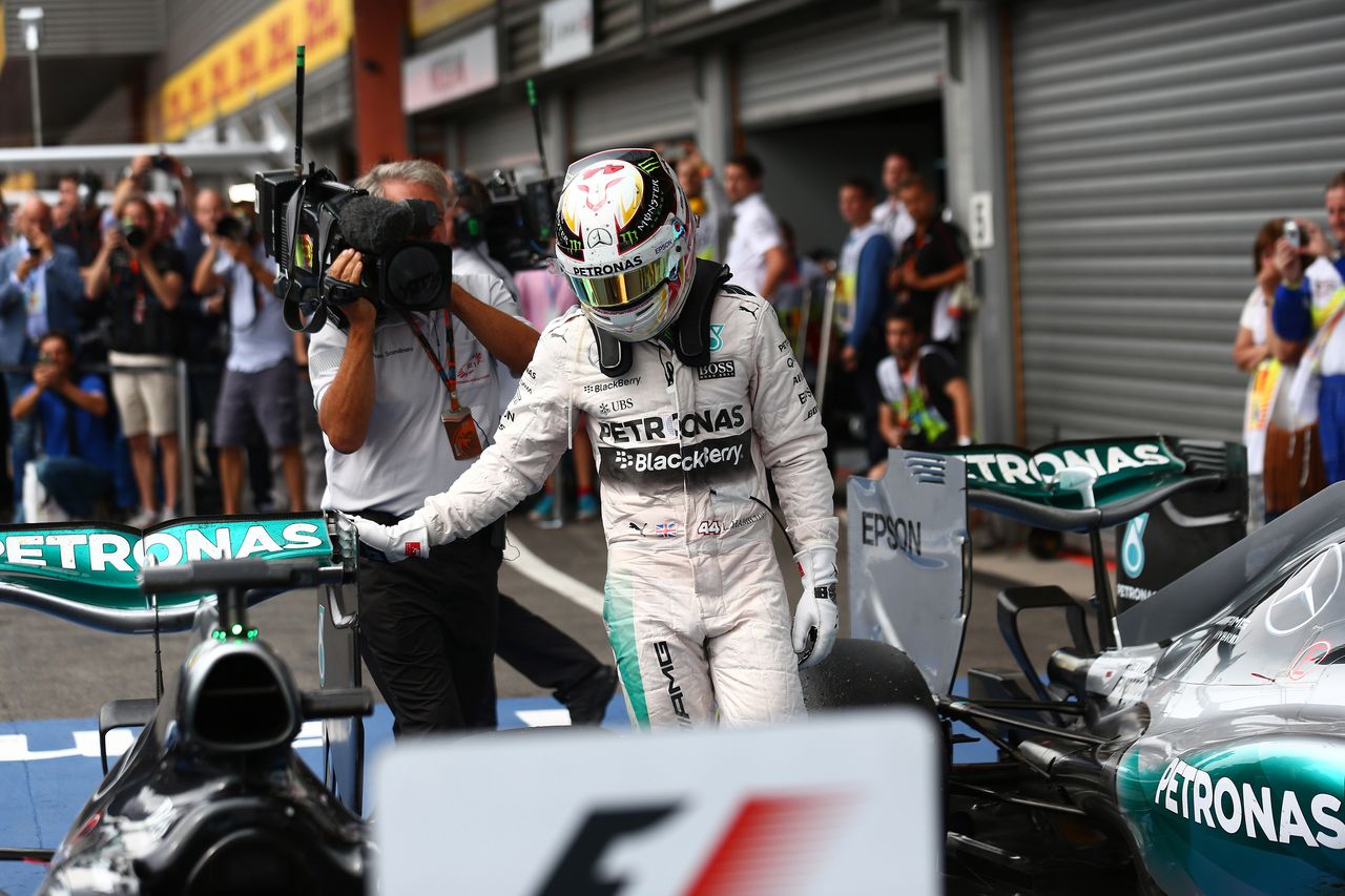 GP BELGIO, 23.08.2015 - Gara, 1st position Lewis Hamilton (GBR) Mercedes AMG F1 W06
