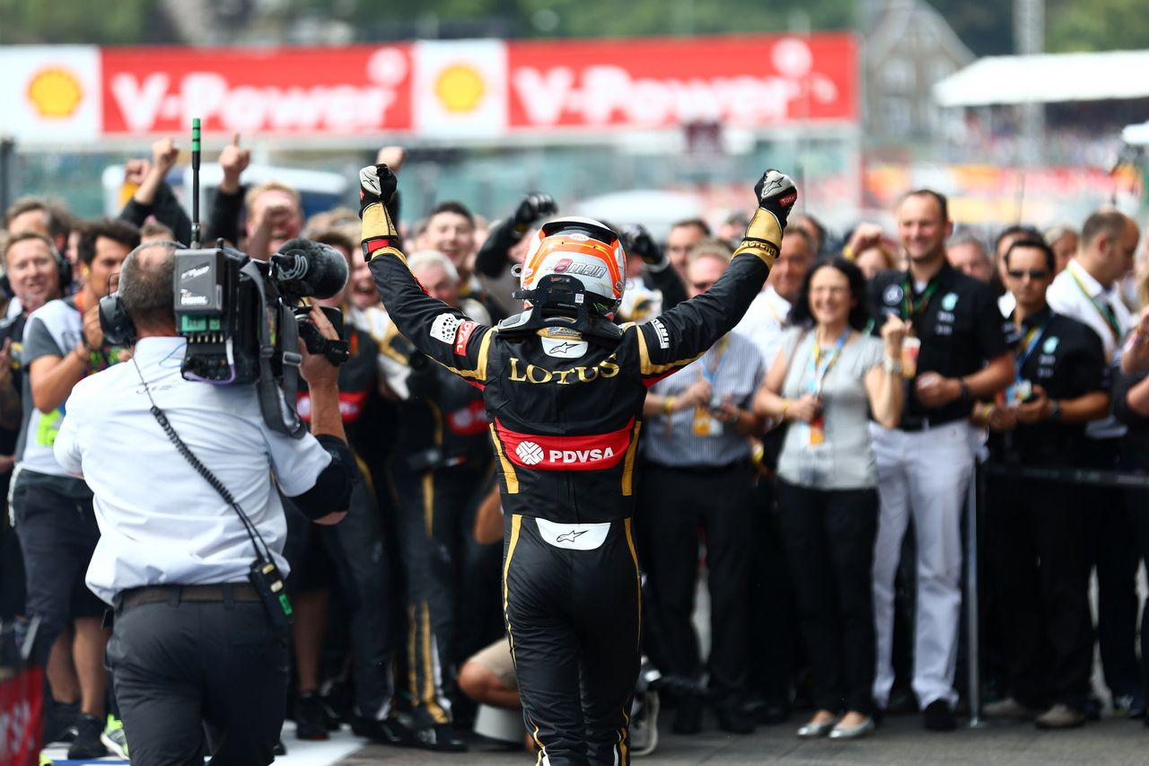 GP BELGIO, 23.08.2015 - Gara, terzo Romain Grosjean (FRA) Lotus F1 Team E23