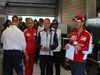 GP BELGIO, 23.08.2015 - Britta Roeske (AUT) Ferrari Press Officer, Valtteri Bottas (FIN) Williams F1 Team FW37 e Sebastian Vettel (GER) Ferrari SF15-T
