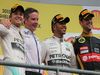 GP BELGIO, 23.08.2015 - Gara, 1st position Lewis Hamilton (GBR) Mercedes AMG F1 W06, secondo Nico Rosberg (GER) Mercedes AMG F1 W06 e terzo  Romain Grosjean (FRA) Lotus F1 Team E23