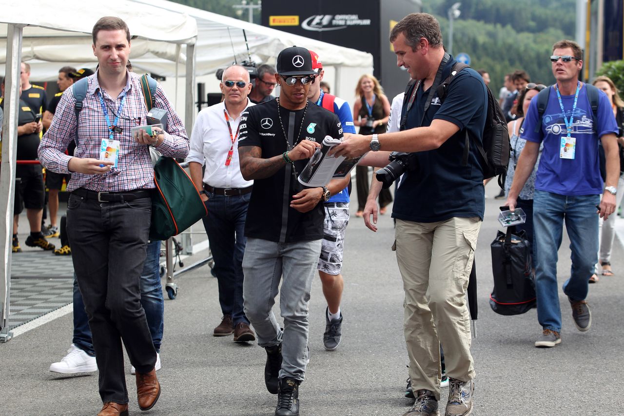 GP BELGIO, 20.08.2015 - Lewis Hamilton (GBR) Mercedes AMG F1 W06