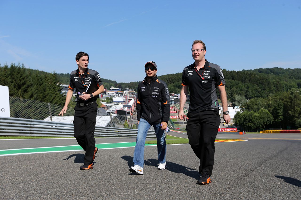 GP BELGIO, 20.08.2015 - Sergio Perez (MEX) Sahara Force India F1 VJM08