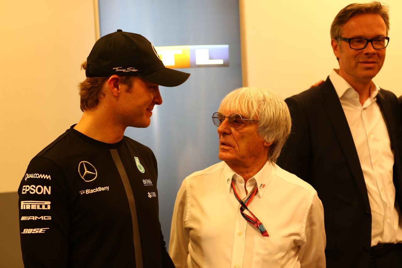 GP BELGIO, 21.08.2015 - Prove Libere 1, Nico Rosberg (GER) Mercedes AMG F1 W06 e Bernie Ecclestone (GBR), President e CEO of FOM