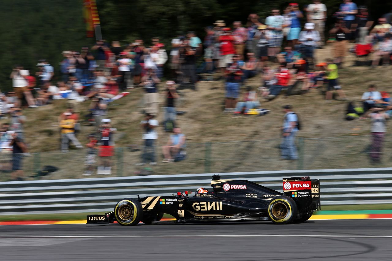 GP BELGIO, 21.08.2015 - Prove Libere 2, Romain Grosjean (FRA) Lotus F1 Team E23