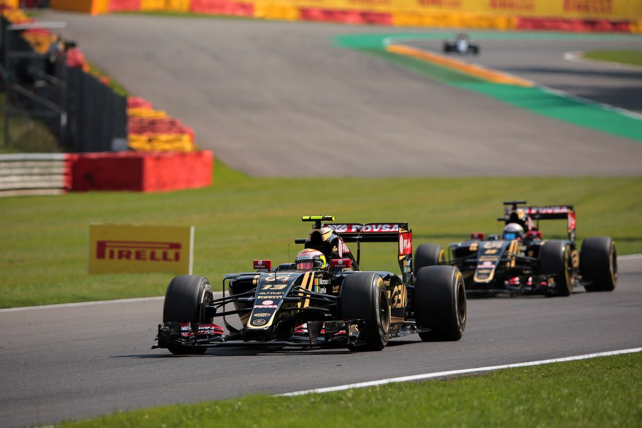 GP BELGIO, 21.08.2015 - Prove Libere 2, Pastor Maldonado (VEN) Lotus F1 Team E23 e Romain Grosjean (FRA) Lotus F1 Team E23