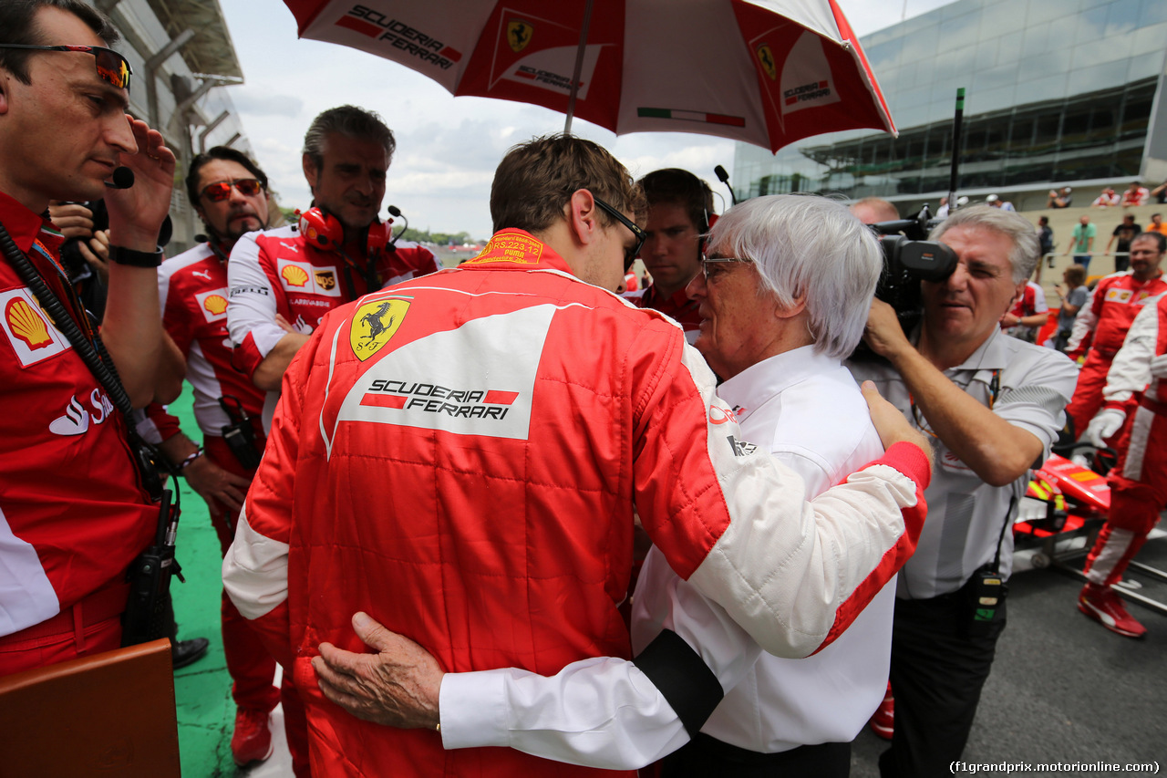 GP BRASILE, 15.11.2015 - Gara, Sebastian Vettel (GER) Ferrari SF15-T e Bernie Ecclestone (GBR), President e CEO of FOM