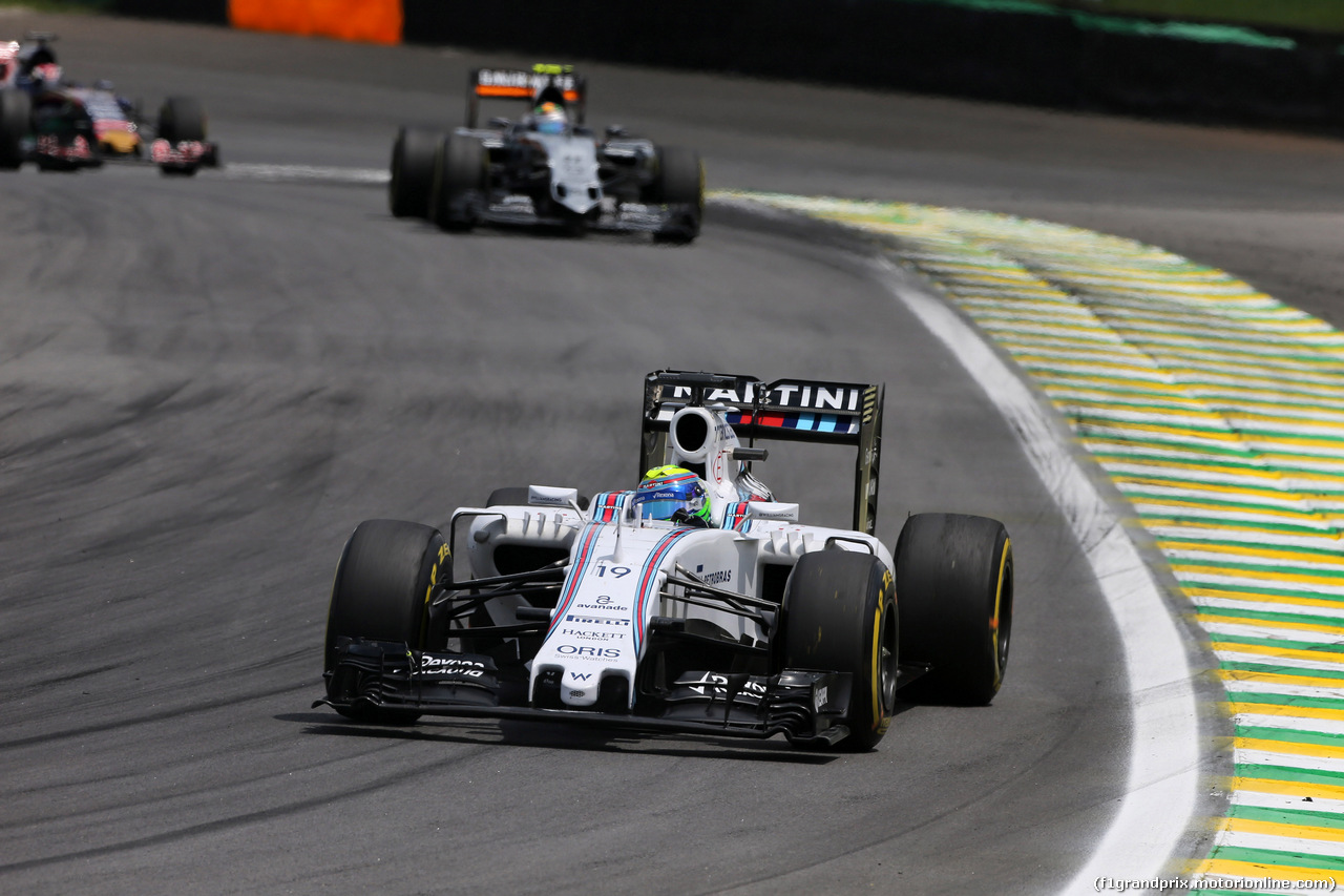 GP BRASILE, 15.11.2015 - Gara, Felipe Massa (BRA) Williams F1 Team FW37