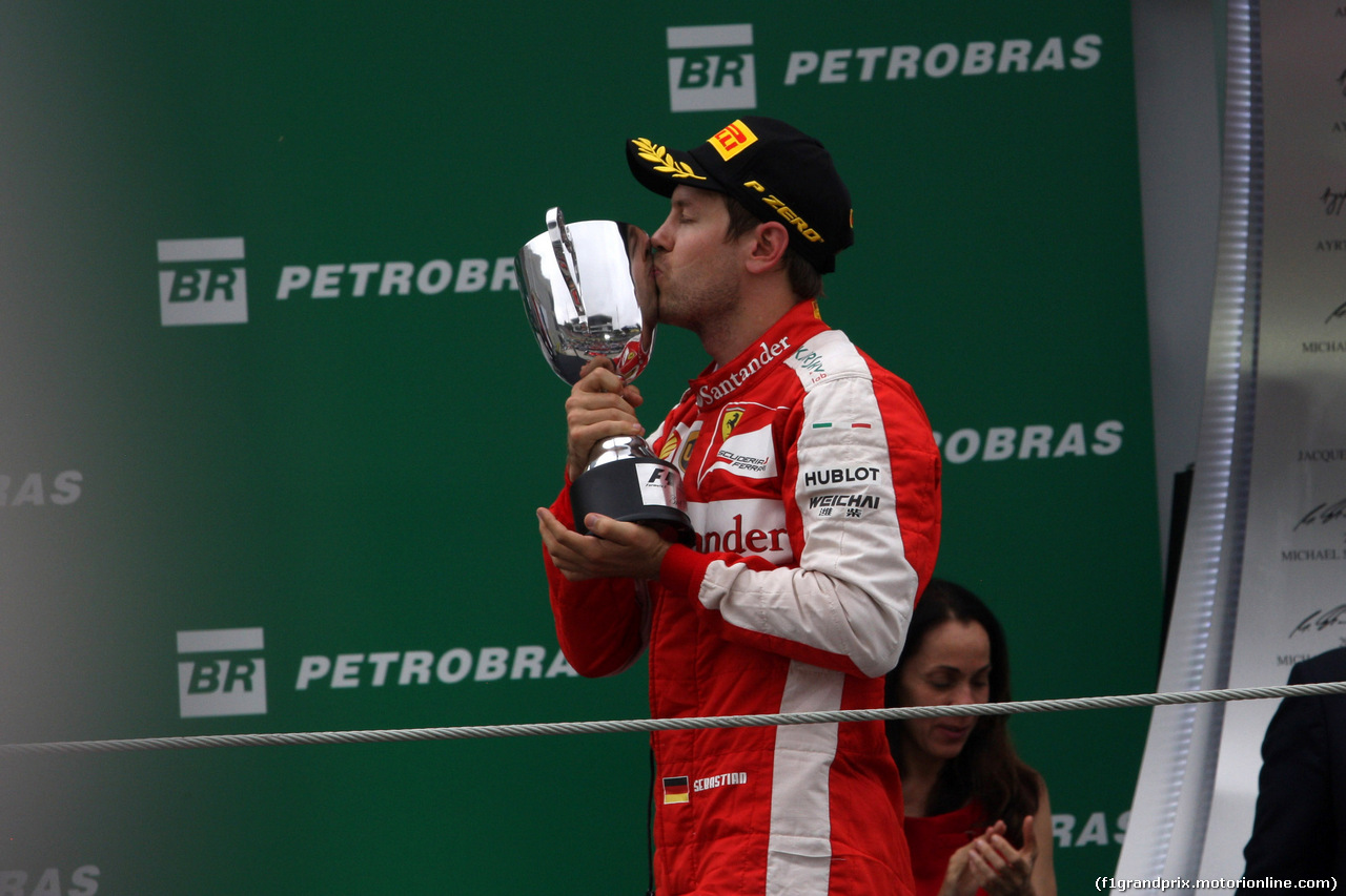 GP BRASILE, 15.11.2015 - Gara, terzo Sebastian Vettel (GER) Ferrari SF15-T