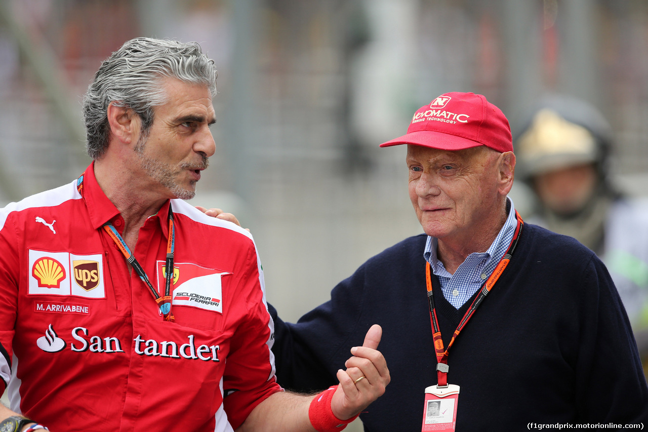 GP BRASILE, 15.11.2015 - Gara, Maurizio Arrivabene (ITA) Ferrari Team Principal e Nikki Lauda (AU), Mercedes