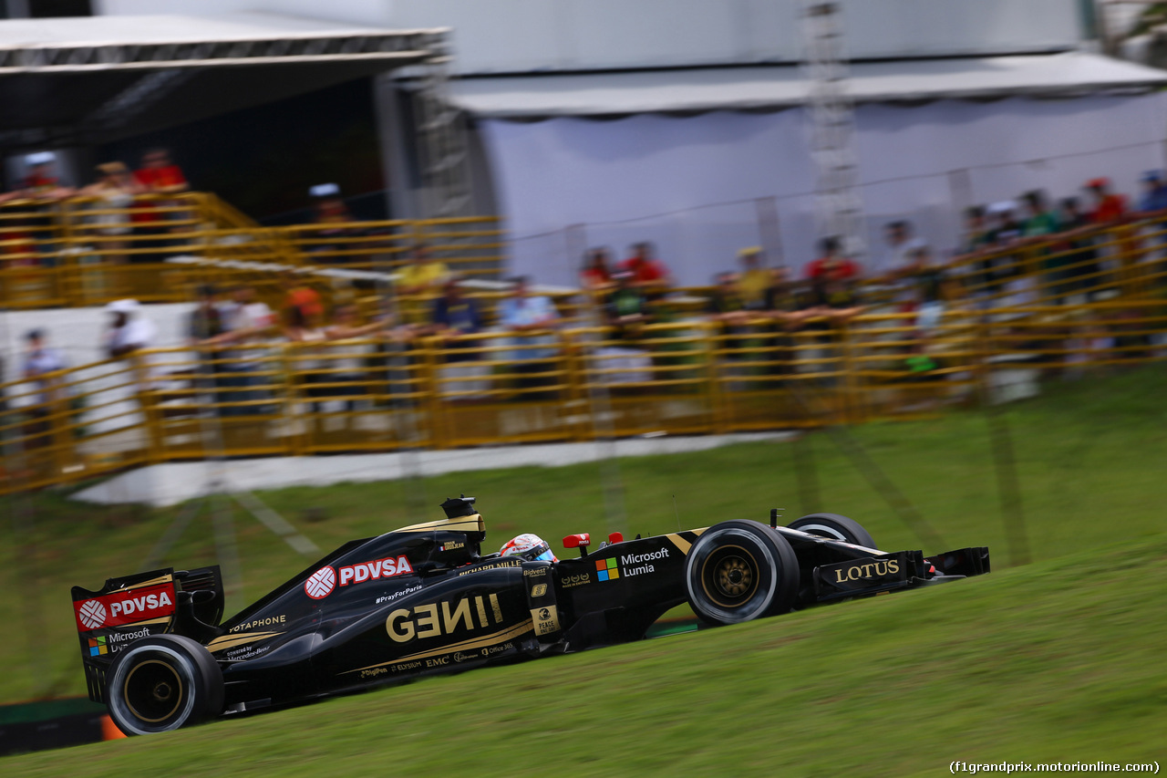 GP BRASILE, 15.11.2015 - Gara, Romain Grosjean (FRA) Lotus F1 Team E23