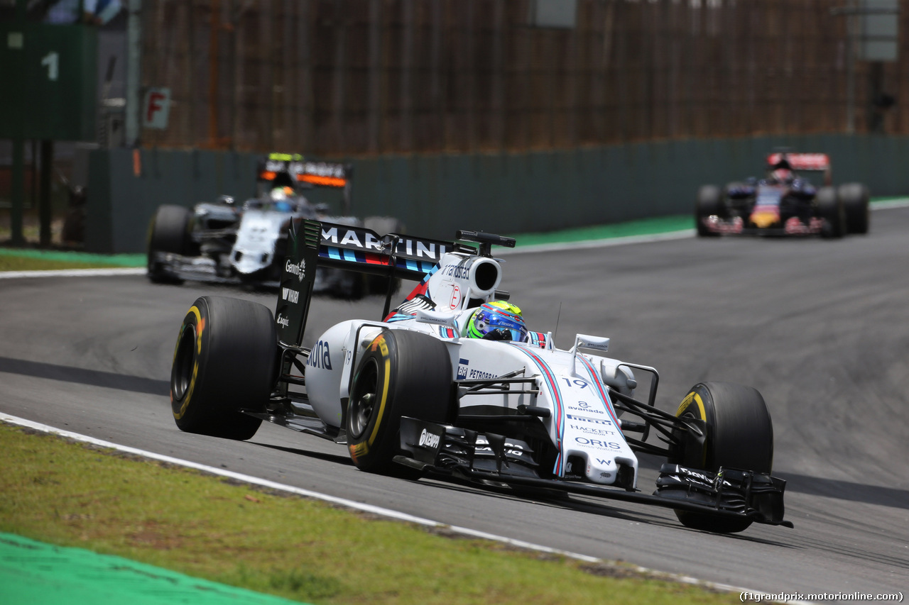 GP BRASILE, 15.11.2015 - Gara, Felipe Massa (BRA) Williams F1 Team FW37