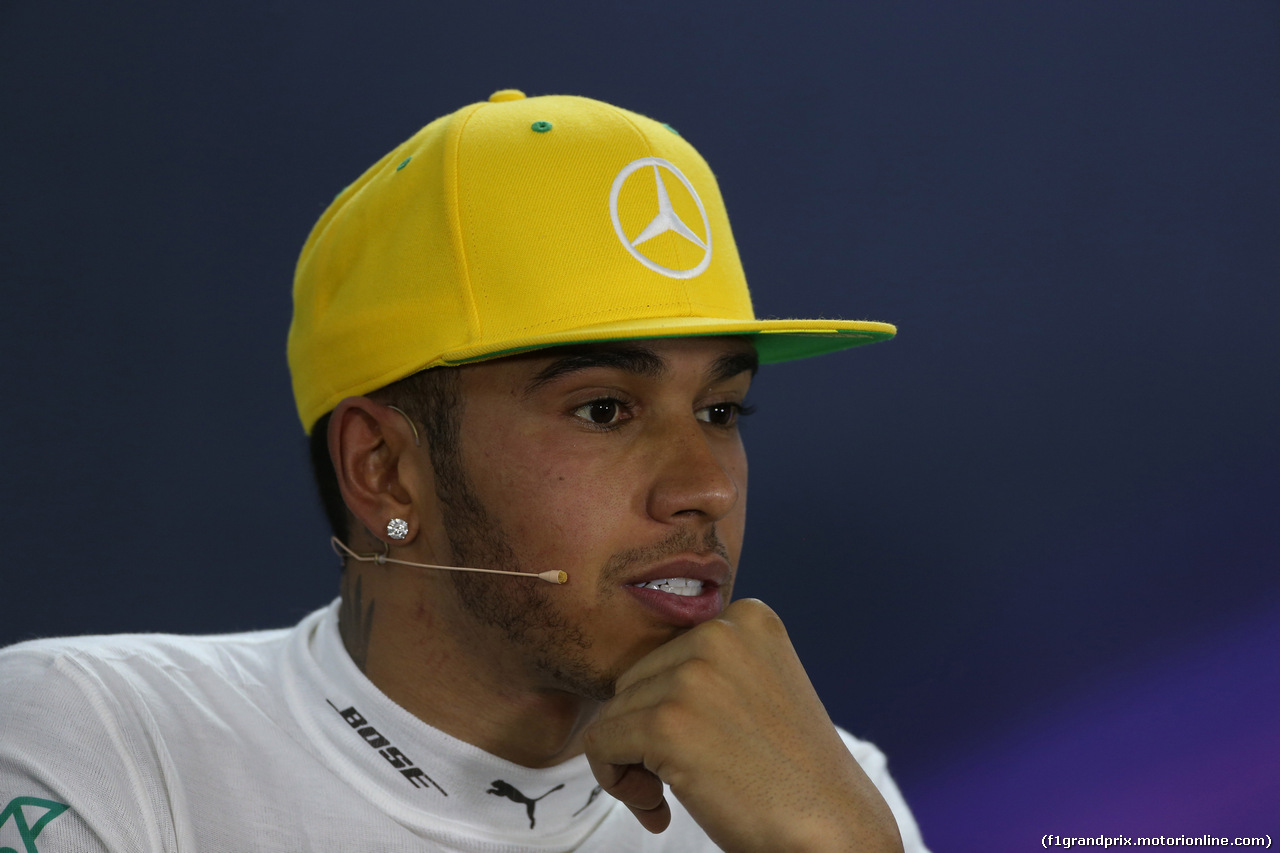 GP BRASILE, 15.11.2015 - Gara, Conferenza Stampa, Lewis Hamilton (GBR) Mercedes AMG F1 W06