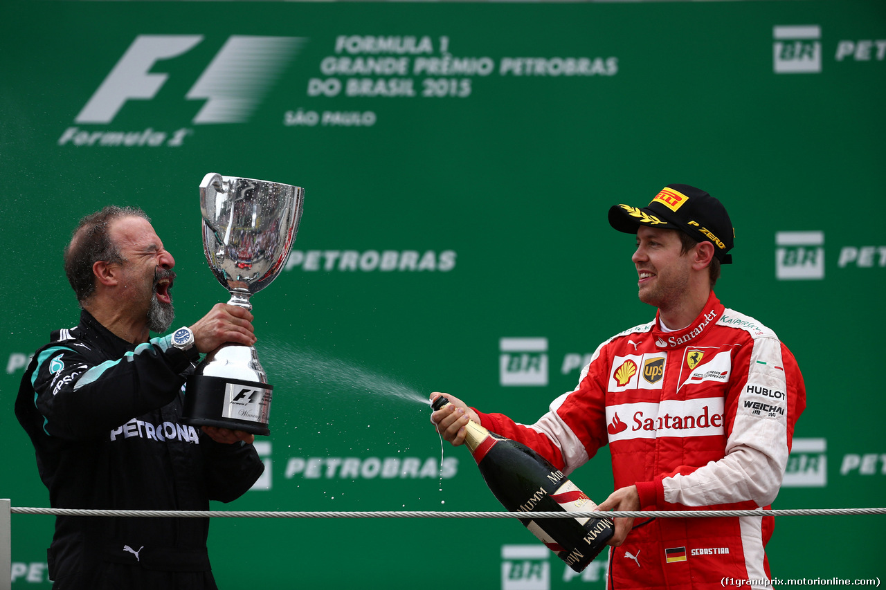 GP BRASILE, 15.11.2015 - Gara, terzo Sebastian Vettel (GER) Ferrari SF15-T