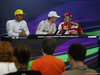 GP BRASILE, 15.11.2015 - Gara, Conferenza Stampa, Lewis Hamilton (GBR) Mercedes AMG F1 W06, Nico Rosberg (GER) Mercedes AMG F1 W06 e Sebastian Vettel (GER) Ferrari SF15-T