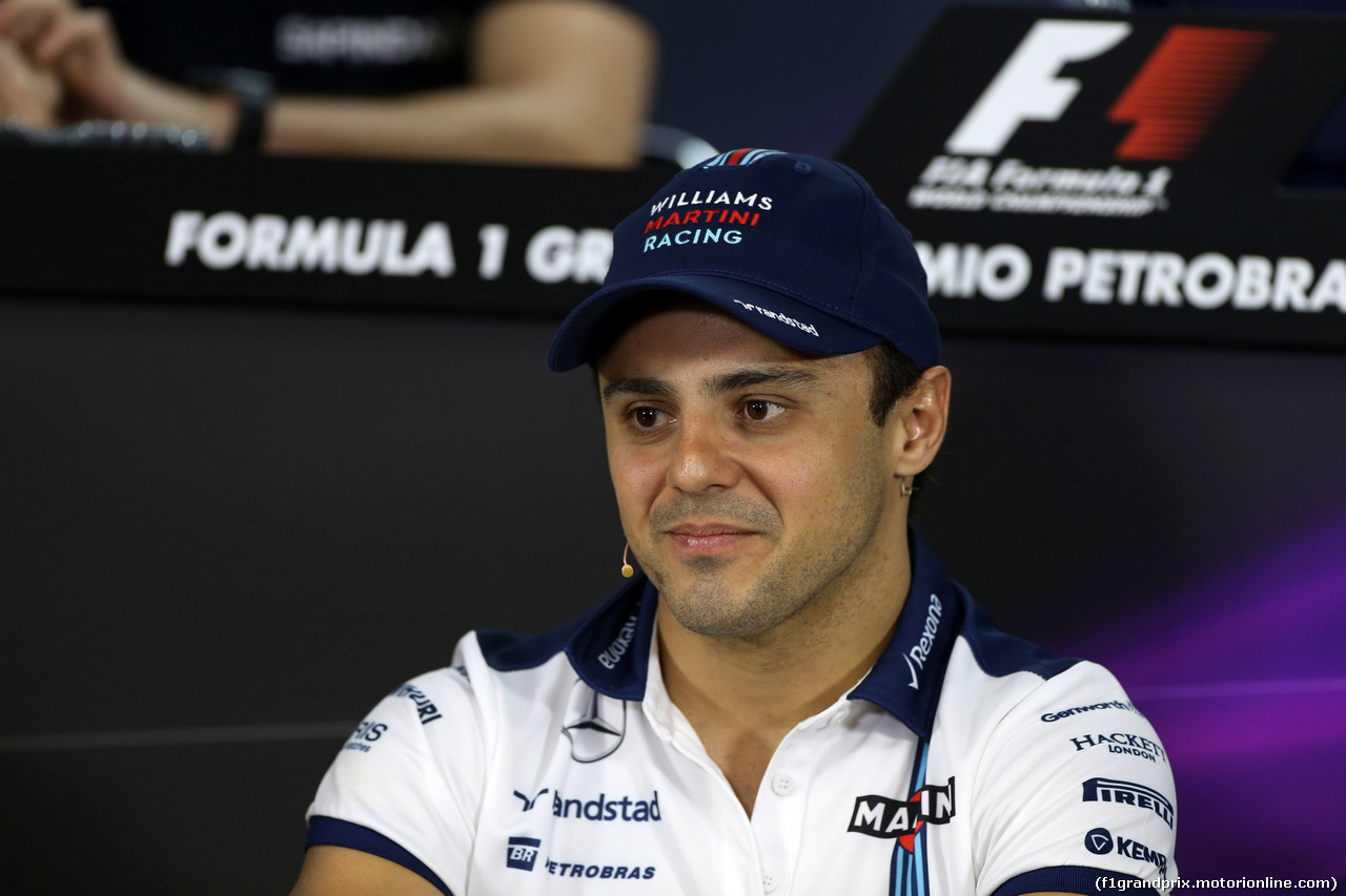 GP BRASILE, 12.11.2015 - Conferenza Stampa, Felipe Massa (BRA) Williams F1 Team FW37