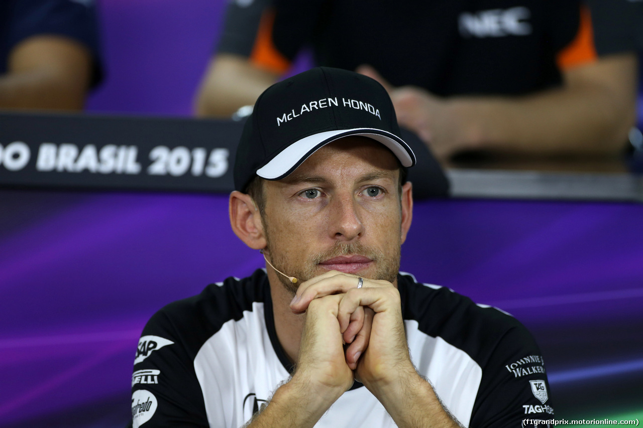 GP BRASILE, 12.11.2015 - Conferenza Stampa, Jenson Button (GBR)  McLaren Honda MP4-30.