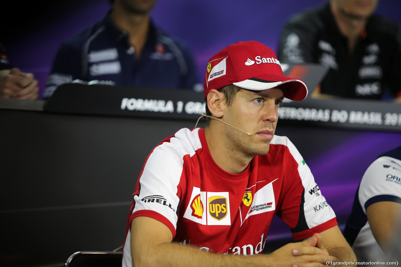 GP BRASILE, 12.11.2015 - Conferenza Stampa, Sebastian Vettel (GER) Ferrari SF15-T