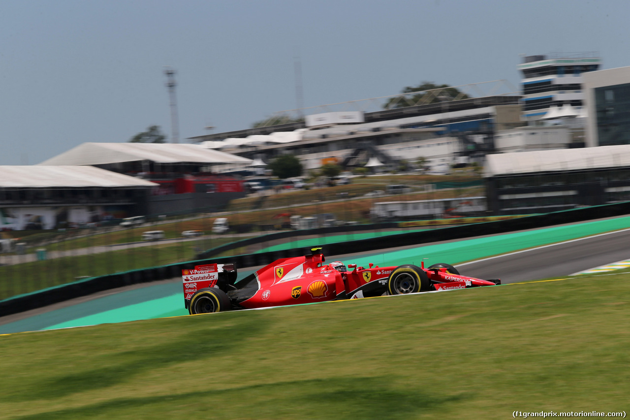 GP BRASILE, 14.11.2015 - Prove Libere 3, Kimi Raikkonen (FIN) Ferrari SF15-T