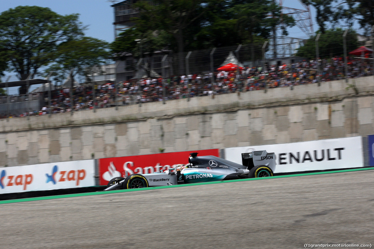 GP BRASILE, 14.11.2015 - Prove Libere 3, Lewis Hamilton (GBR) Mercedes AMG F1 W06