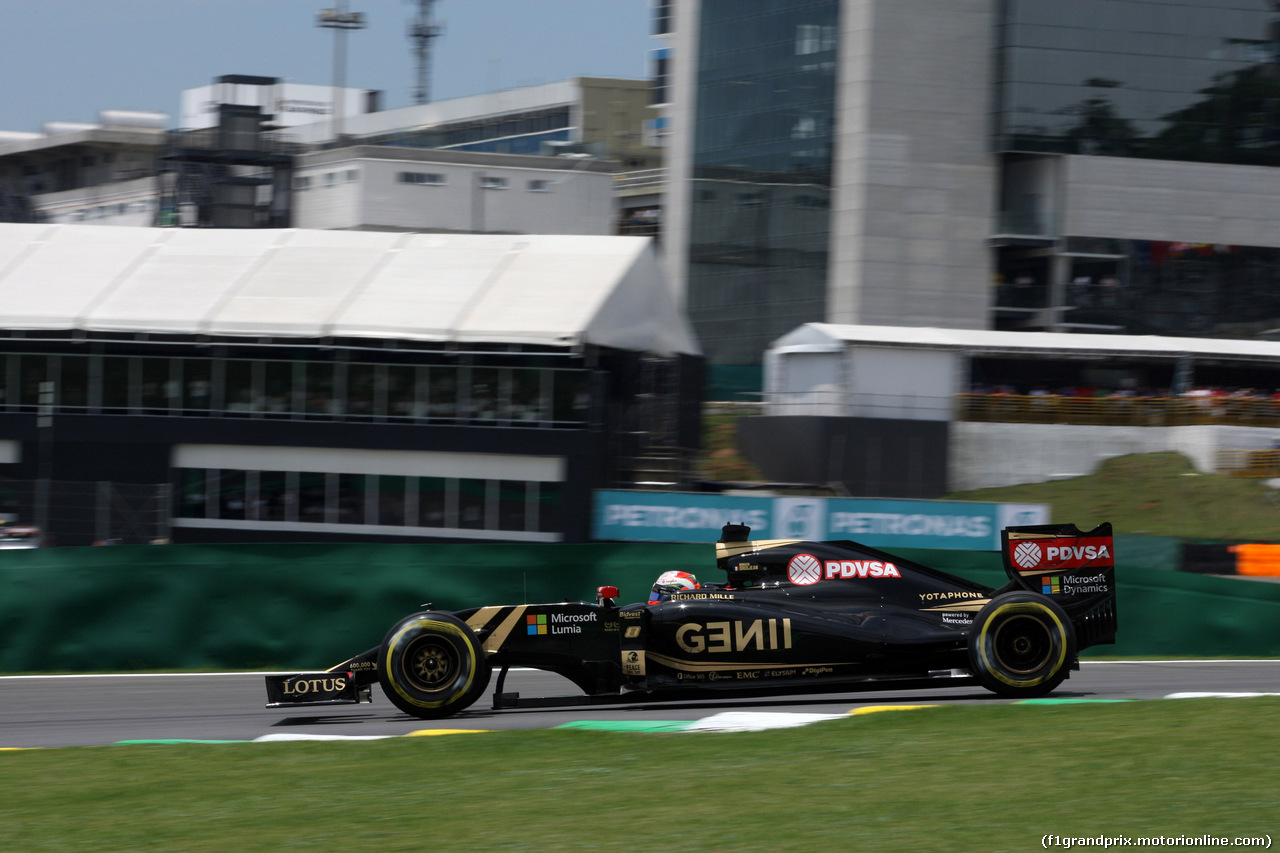 GP BRASILE, 14.11.2015 - Prove Libere 3, Romain Grosjean (FRA) Lotus F1 Team E23