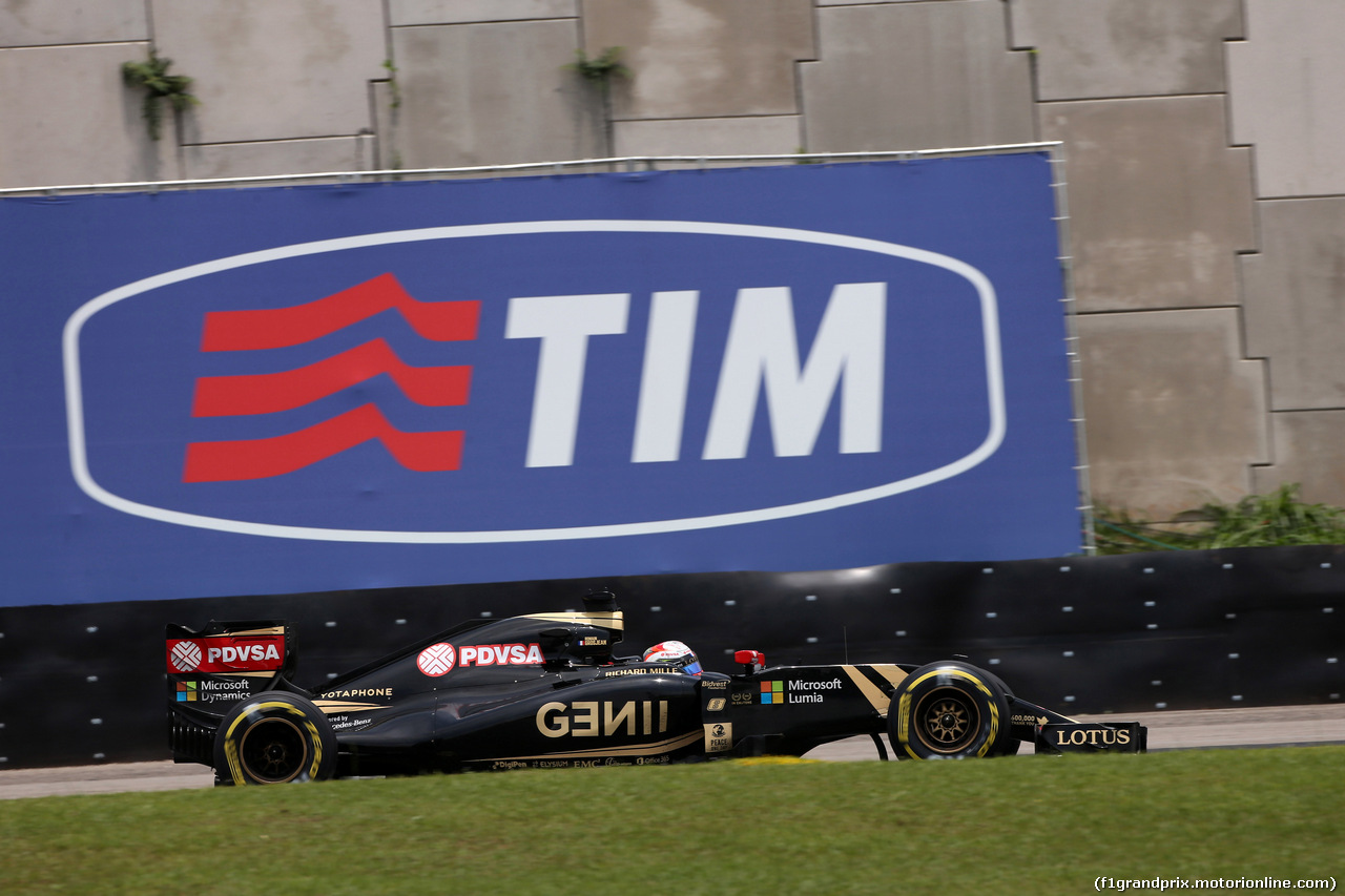 GP BRASILE, 14.11.2015 - Prove Libere 3, Romain Grosjean (FRA) Lotus F1 Team E23