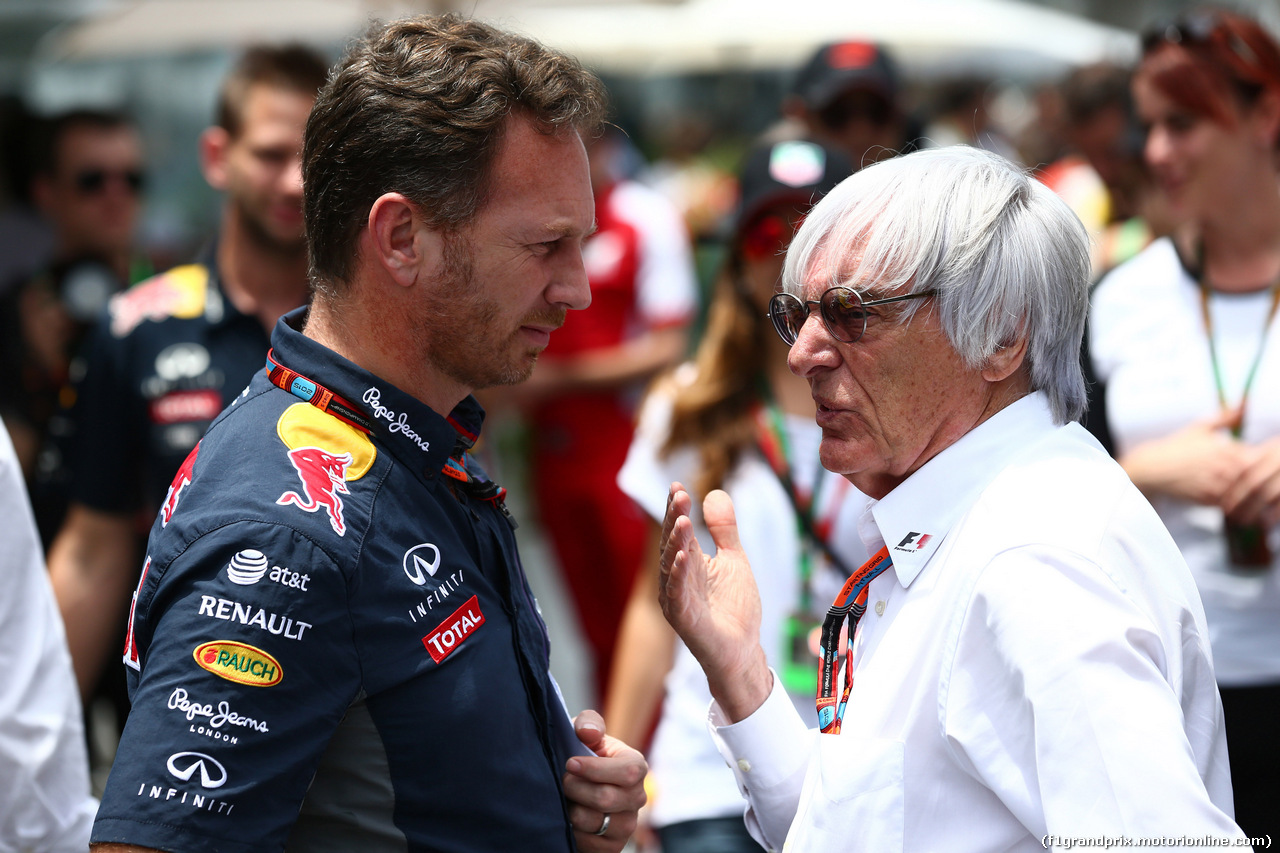 GP BRASILE, 14.11.2015 - Prove Libere 3, Christian Horner (GBR), Red Bull Racing, Sporting Director e Bernie Ecclestone (GBR), President e CEO of FOM