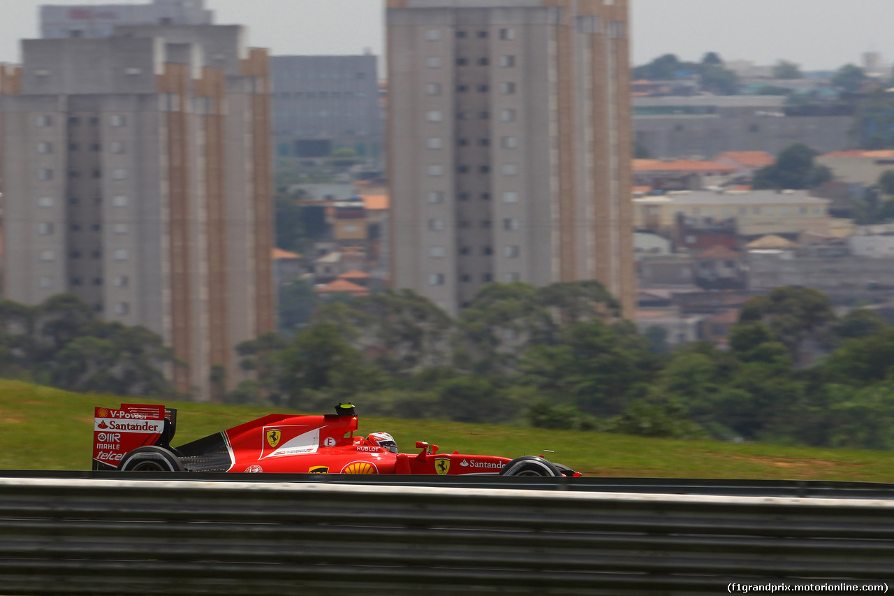 GP BRASILE, 14.11.2015 - Prove Libere 3, Kimi Raikkonen (FIN) Ferrari SF15-T