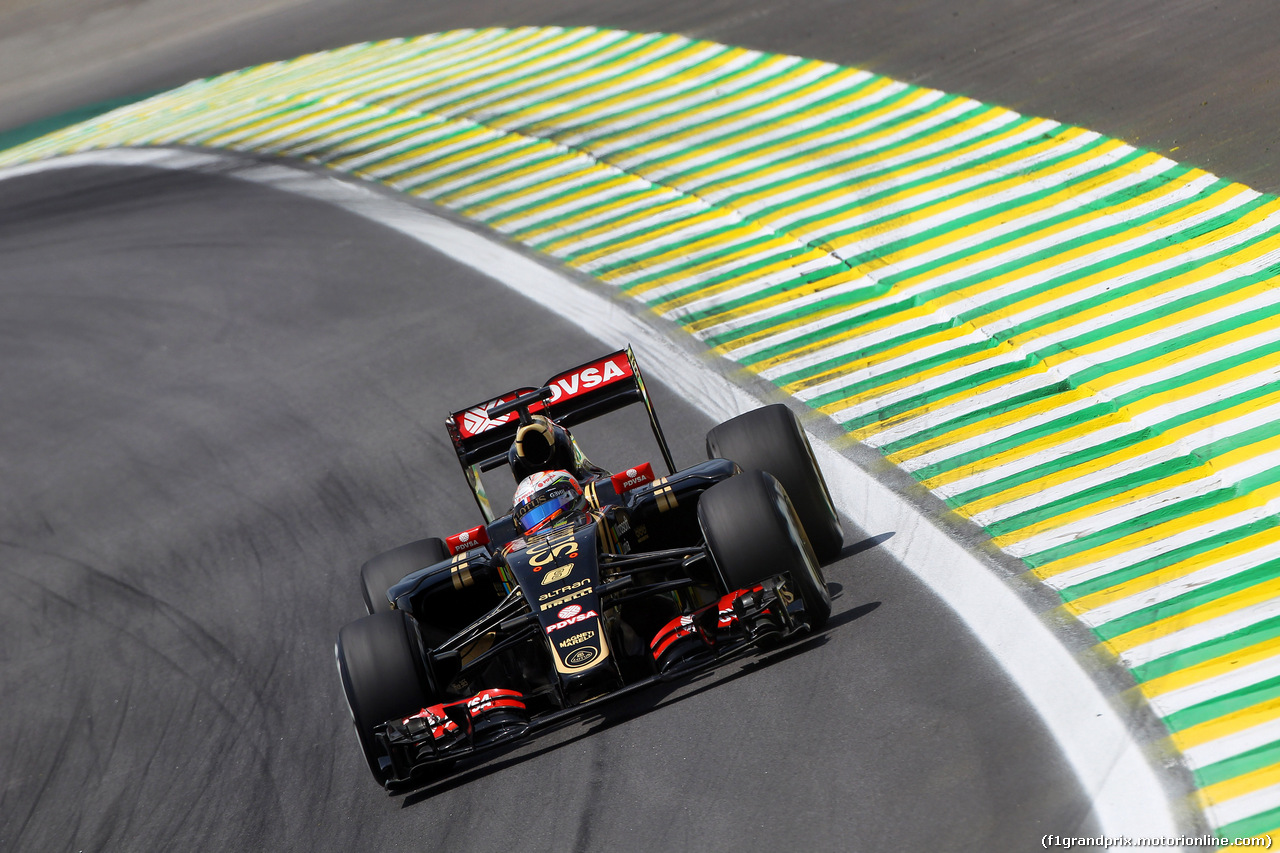 GP BRASILE, 14.11.2015 - Prove Libere 3, Romain Grosjean (FRA) Lotus F1 Team E23