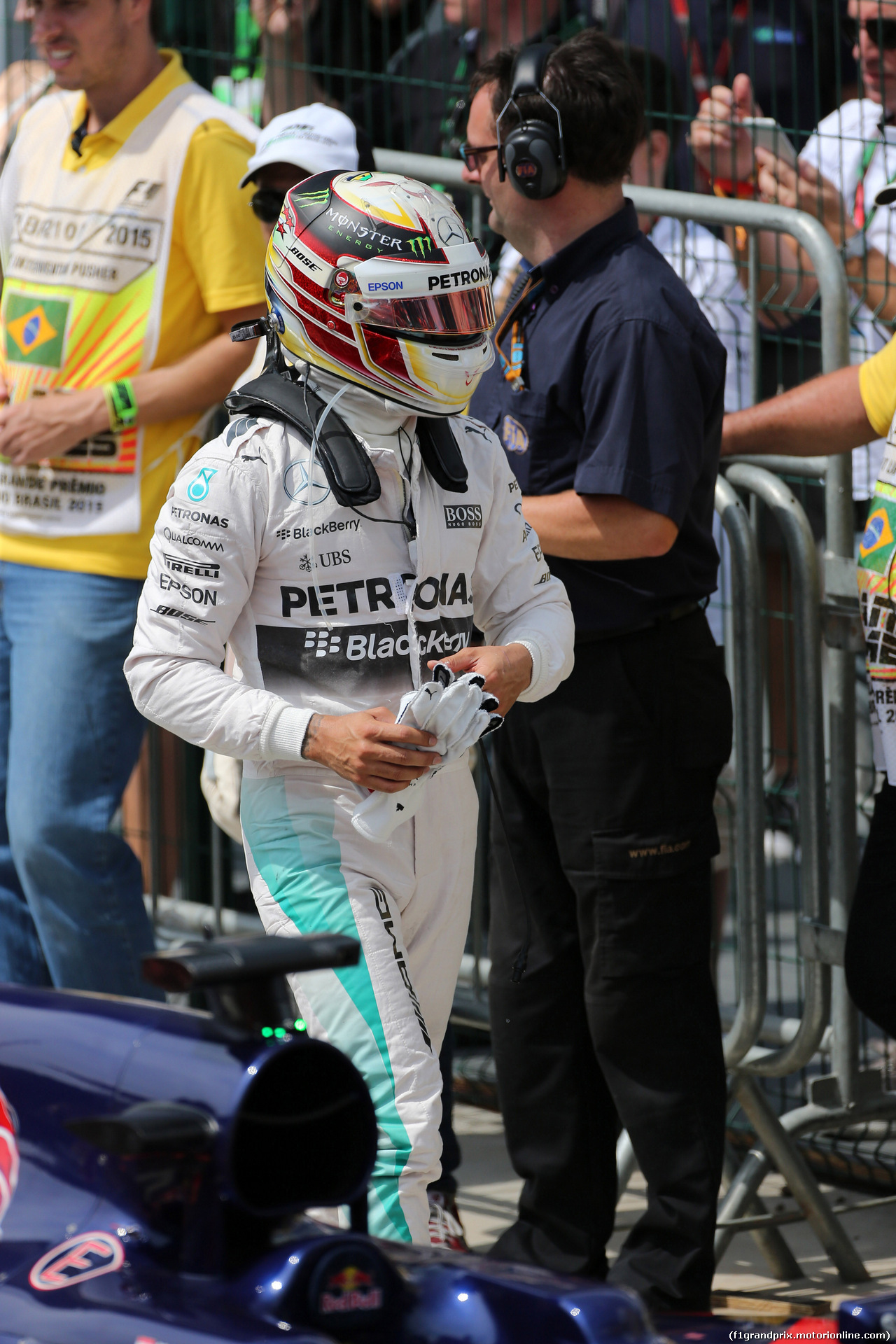 GP BRASILE, 14.11.2015 - Qualifiche, secondo Lewis Hamilton (GBR) Mercedes AMG F1 W06