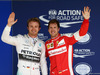 GP BRASILE, 14.11.2015 - Qualifiche, Nico Rosberg (GER) Mercedes AMG F1 W06 pole position e terzo Sebastian Vettel (GER) Ferrari SF15-T