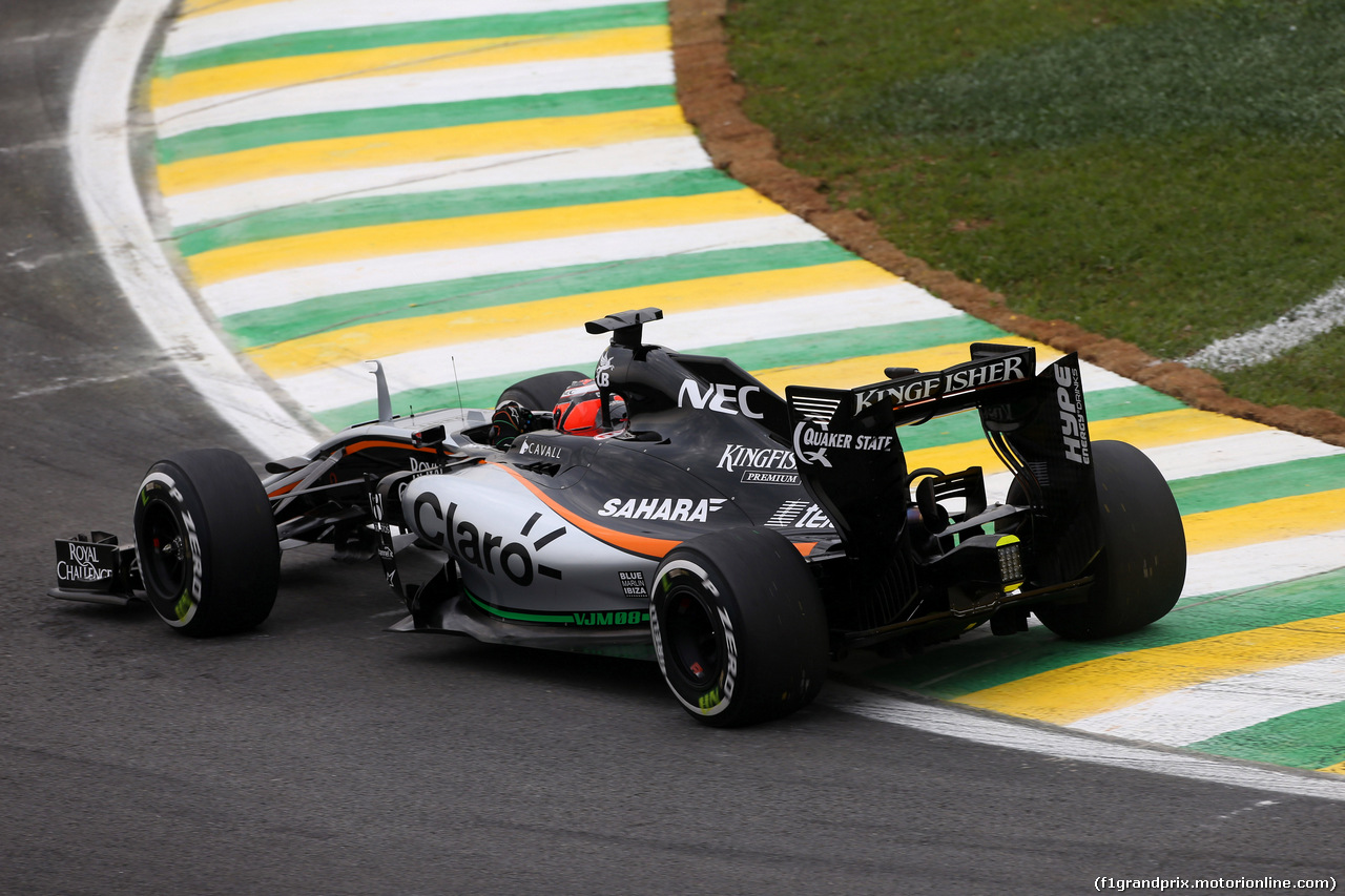 GP BRASILE, 13.11.2015 - Prove Libere 1, Nico Hulkenberg (GER) Sahara Force India F1 VJM08