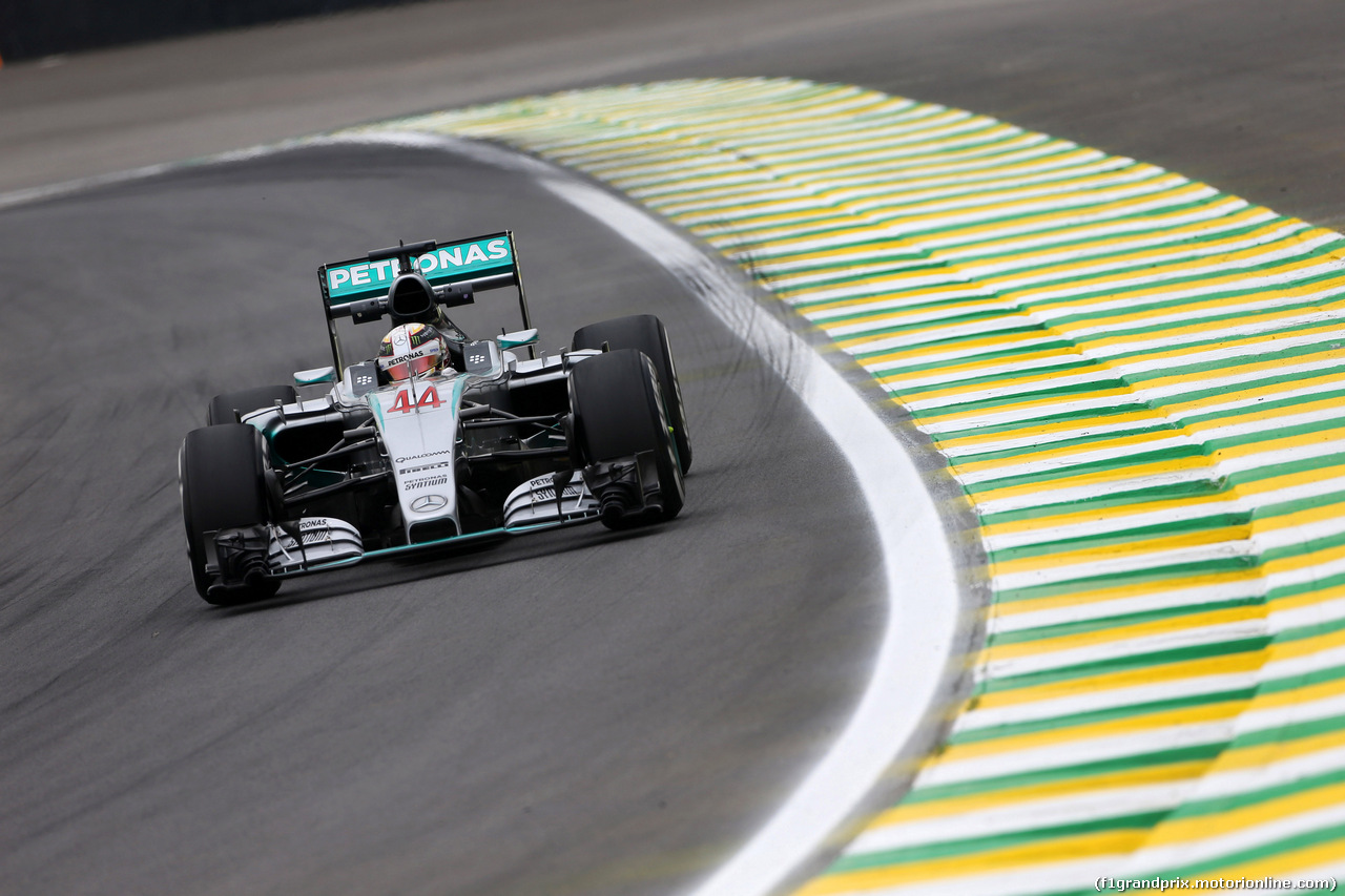 GP BRASILE, 13.11.2015 - Prove Libere 1, Lewis Hamilton (GBR) Mercedes AMG F1 W06