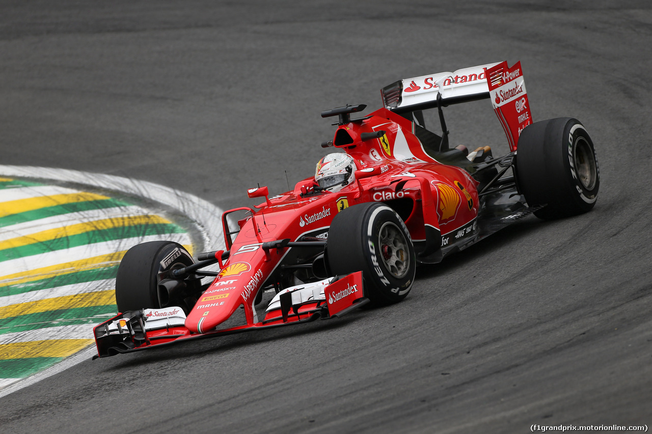 GP BRASILE, 13.11.2015 - Prove Libere 1, Sebastian Vettel (GER) Ferrari SF15-T