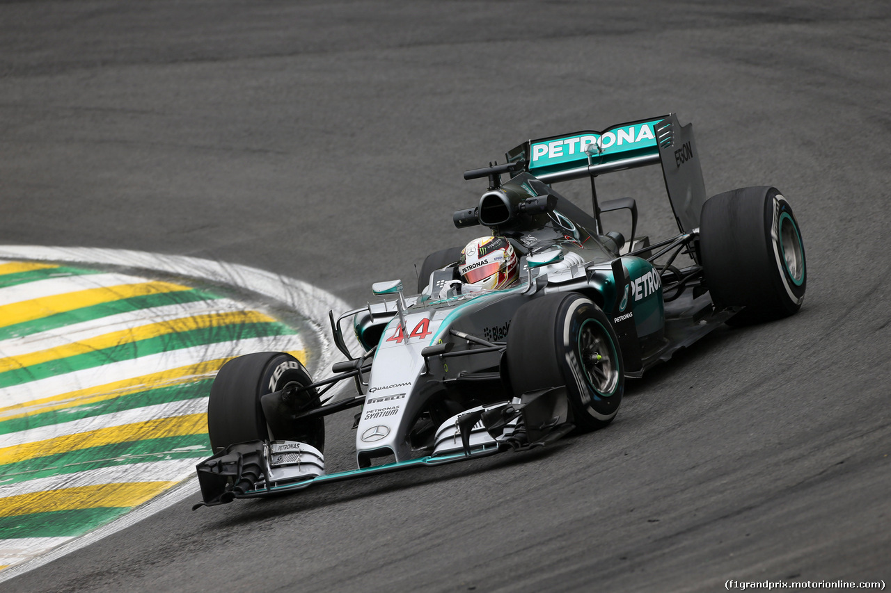 GP BRASILE, 13.11.2015 - Prove Libere 1, Lewis Hamilton (GBR) Mercedes AMG F1 W06