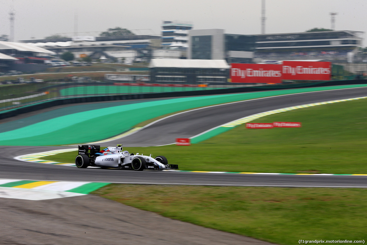 GP BRASILE, 13.11.2015 - Prove Libere 1, Valtteri Bottas (FIN) Williams F1 Team FW37