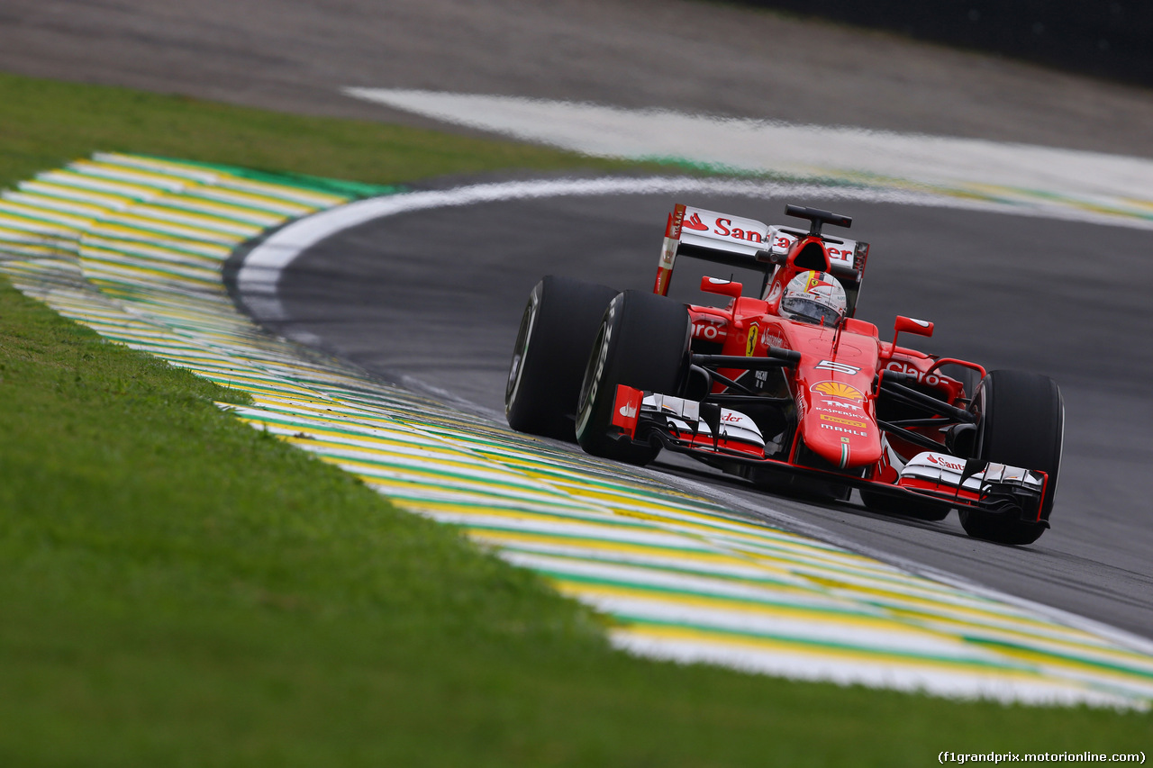 GP BRASILE, 13.11.2015 - Prove Libere 1, Sebastian Vettel (GER) Ferrari SF15-T