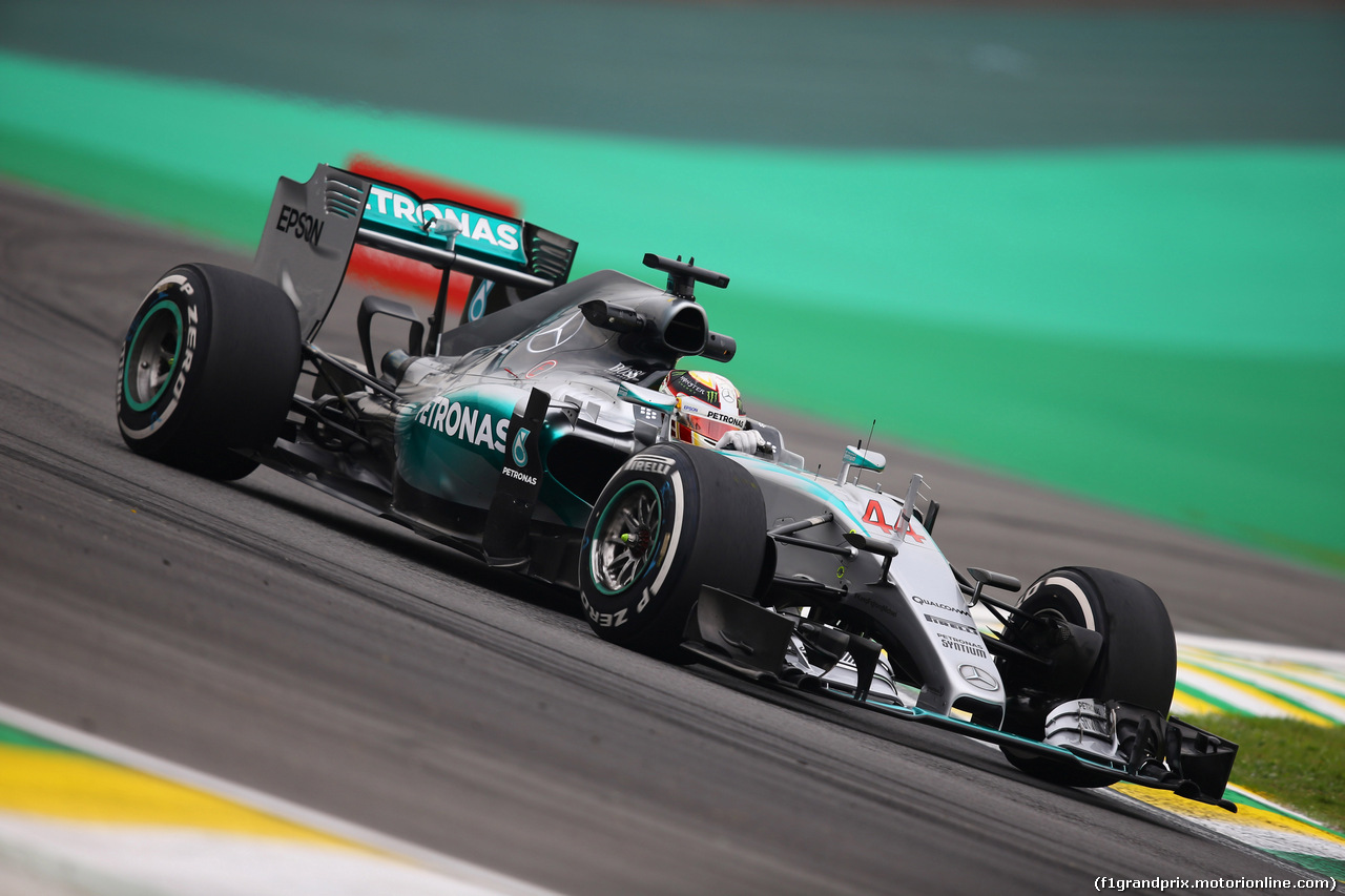 GP BRASILE, 13.11.2015 - Prove Libere 1, Lewis Hamilton (GBR) Mercedes AMG F1 W06