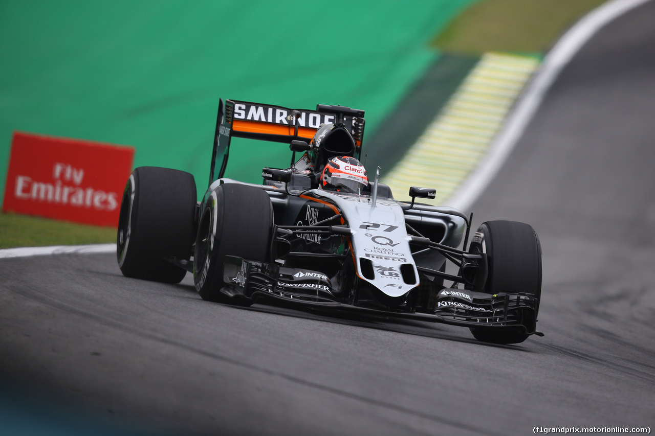 GP BRASILE, 13.11.2015 - Prove Libere 1, Nico Hulkenberg (GER) Sahara Force India F1 VJM08