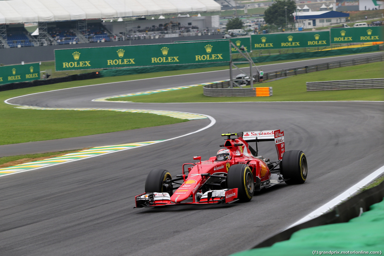 GP BRASILE, 13.11.2015 - Prove Libere 2, Kimi Raikkonen (FIN) Ferrari SF15-T