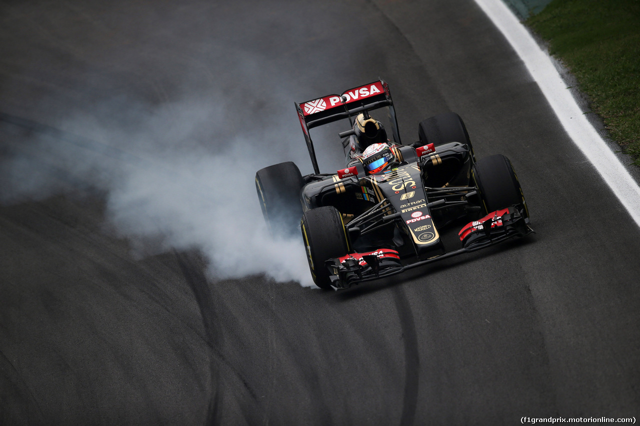 GP BRASILE, 13.11.2015 - Prove Libere 2, Romain Grosjean (FRA) Lotus F1 Team E23