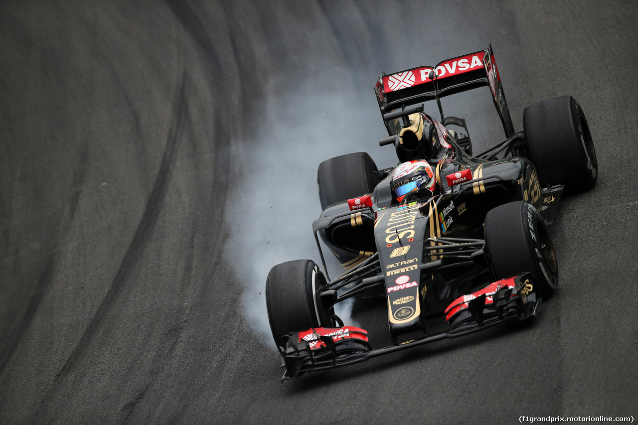 GP BRASILE, 13.11.2015 - Prove Libere 2, Romain Grosjean (FRA) Lotus F1 Team E23