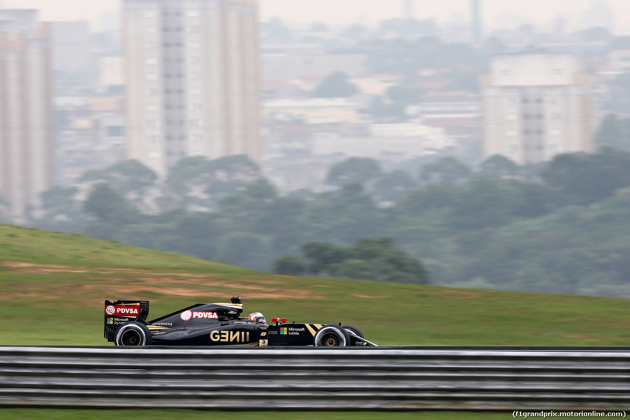 GP BRASILE, 13.11.2015 - Prove Libere 2, Romain Grosjean (FRA) Lotus F1 Team E23