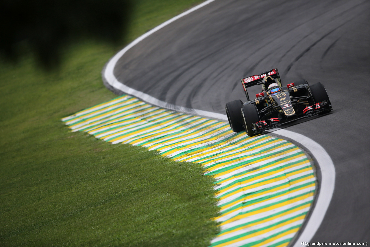 GP BRASILE, 13.11.2015 - Prove Libere 2, Romain Grosjean (FRA) Lotus F1 Team E23